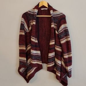 Burgundy waterfall cardi